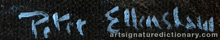 Authentic signature by Peter ELLENSHAW on Painting/Watercolour artwork