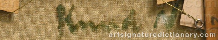 Authentic signature by Knud Aage NIELSEN on artwork