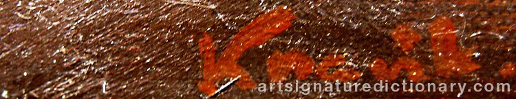 Authentic signature by Thomas KNARVIK on artwork