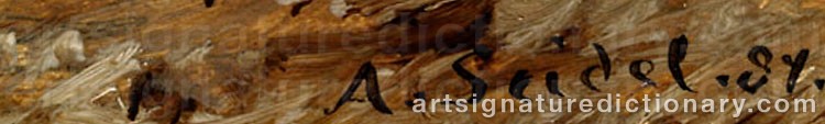 Authentic signature by August SEIDEL on  artwork