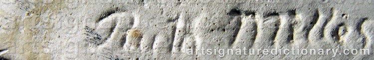 Authentic signature by Ruth MILLES on artwork