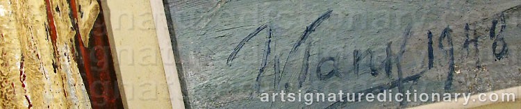 Authentic signature by Woldemar TANK on artwork
