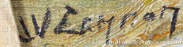 Authentic signature by Jennie Vennerström CANNON on Painting/Watercolour artwork