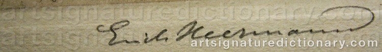 Authentic signature by Erich HEERMANN on  artwork