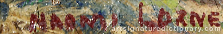 Authentic signature by Naomi LORNE on  artwork