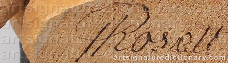 Authentic signature by Herman ROSELL on Sculpture artwork