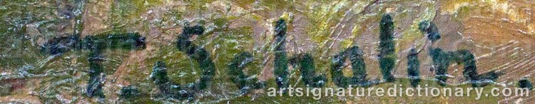Authentic signature by Teodor SCHALIN on Painting/Watercolour artwork