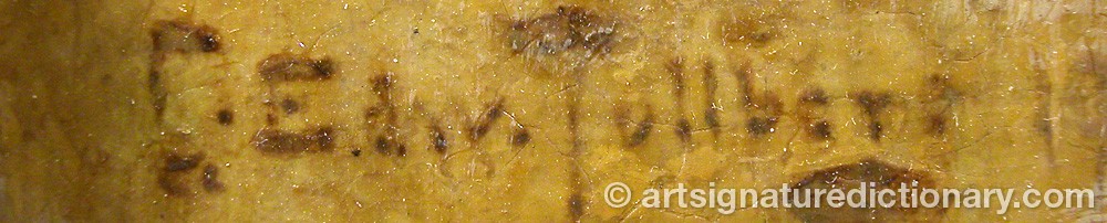 Authentic signature by Edward TULLBERG on  artwork