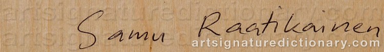 Authentic signature by Samu RAATIKAINEN on  artwork