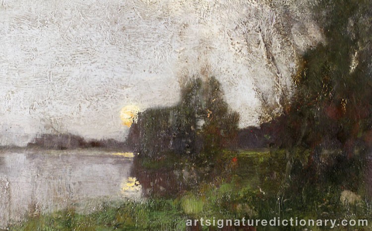 Close-up details showing Jean Baptiste Camille COROT signature forgery characteristics