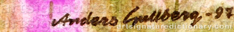 Authentic signature by Anders GULLBERG on artwork