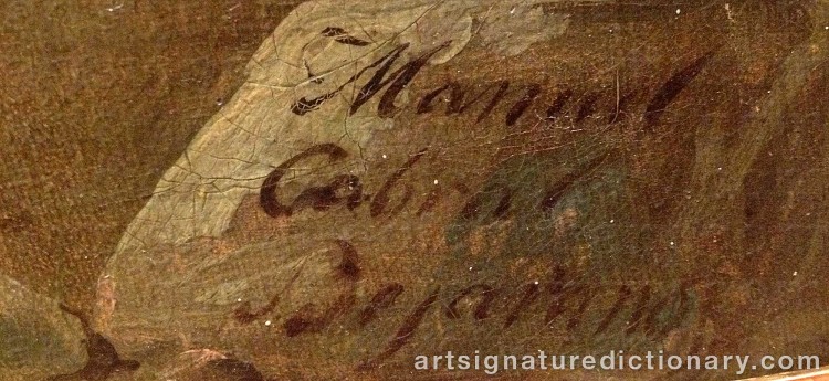 Authentic signature by Manuel CABRAL AGUADO Y BEJARANO on Painting/Watercolour artwork