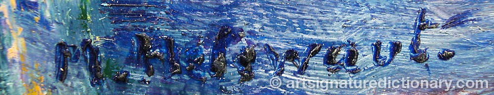 Authentic signature by Maurice HELEWAUT on  artwork