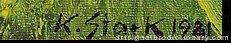 Authentic signature by Karl STARK on artwork