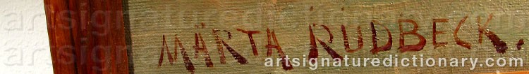 Signature by Märta RUDBECK