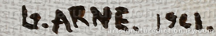 Signature by Gustav ARNE