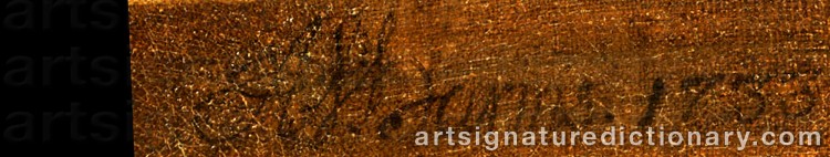 Authentic signature by Anton Friedrich HARMS on  artwork