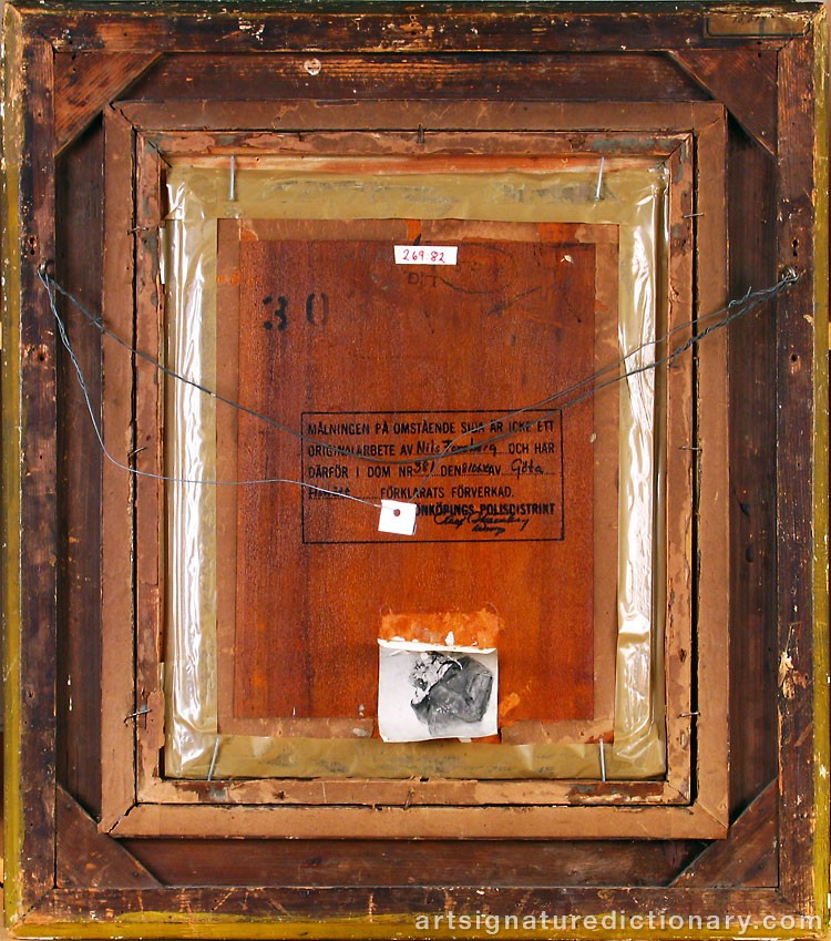 Close-up details showing Nils The Elder FORSBERG signature forgery characteristics