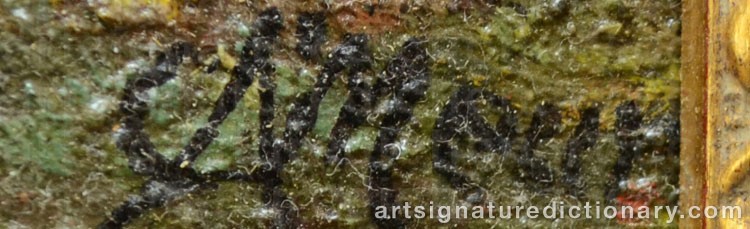 Authentic signature by Charles Alfred MEURER on  artwork