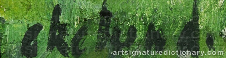 Authentic signature by Poul EKELUND on  artwork