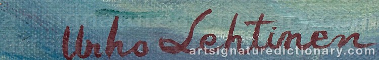 Authentic signature by Urho LEHTINEN on  artwork