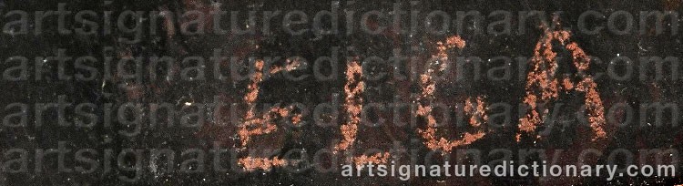 Authentic signature by Elga SESEMANN on  artwork