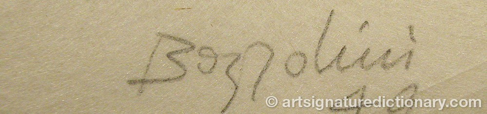 Authentic signature by Silvano BOZZOLINI on artwork