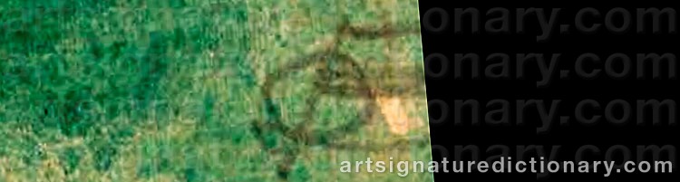 Authentic signature by Oscar Florianus BLUEMNER on artwork