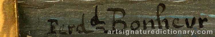 Authentic signature by Ferdinand BONHEUR on  artwork