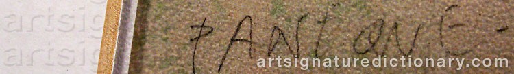 Authentic signature by Guillermo PANEQUE on artwork