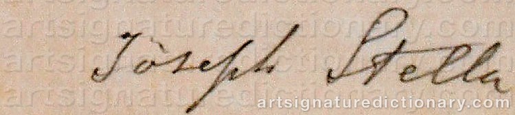 Authentic signature by Joseph STELLA on artwork