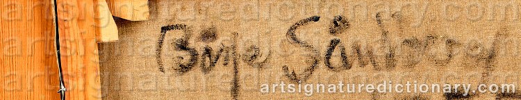 Authentic signature by Börje SÅNDBERG on  artwork
