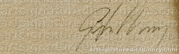 Authentic signature by Göte Vilhelm LUNDBERG on  artwork