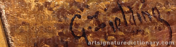 Authentic signature by George FIELDING on  artwork