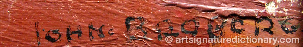 Authentic signature by Frans Johan ‘John’ BROBERG on  artwork