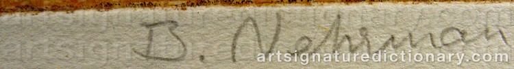 Authentic signature by Birgitta NEHRMAN on  artwork