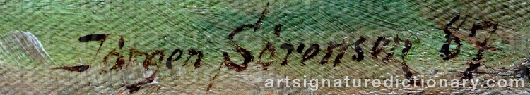 Authentic signature by Jørgen SØRENSEN on Painting/Watercolour artwork