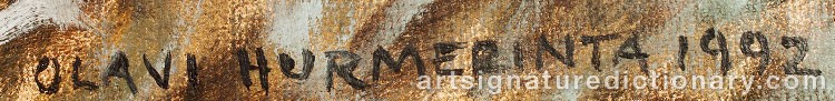 Authentic signature by Olavi HURMERINTA on artwork