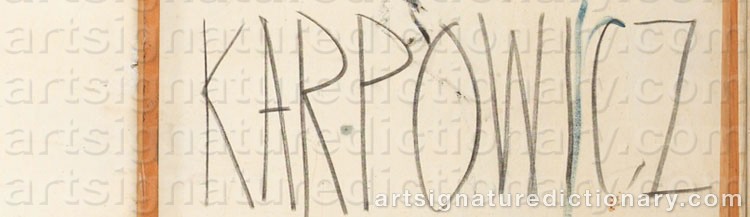Authentic signature by James KARPOWICZ on artwork