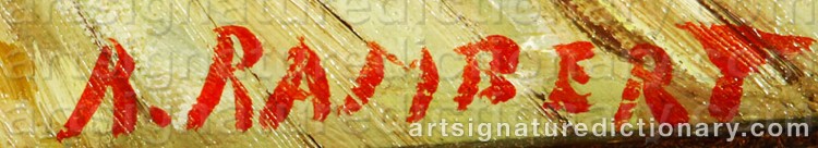 Authentic signature by René RAMBERT on Painting/Watercolour artwork