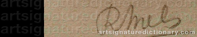 Authentic signature by René MELS on  artwork