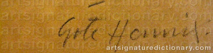 Authentic signature by Göte HENNIX on  artwork