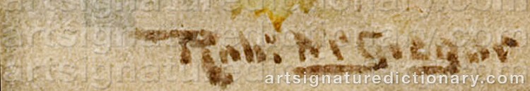 Authentic signature by Robert MCGREGOR on  artwork