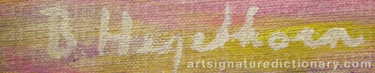 Authentic signature by Bengt HEGETHORN on artwork