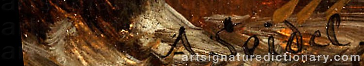 Authentic signature by August SEIDEL on  artwork