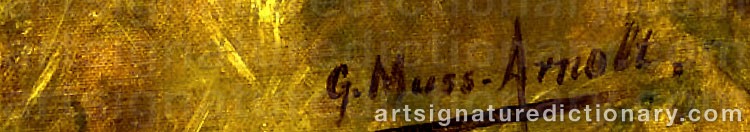 Authentic signature by Gustave MUSS-ARNOLT on  artwork