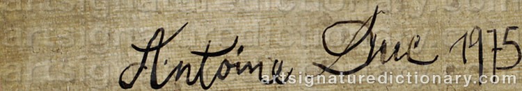 Authentic signature by Antoine DUC on  artwork