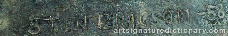 Authentic signature by Sten ERICSON on  artwork