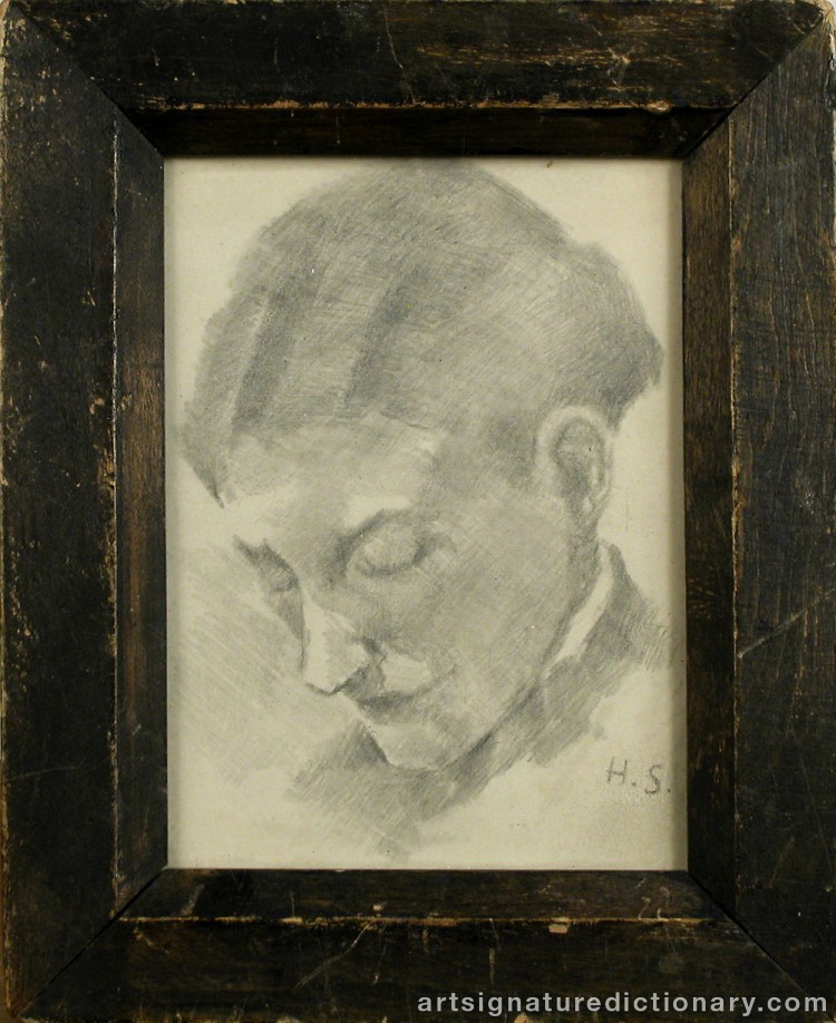 Close-up details showing Helene SCHJERFBECK signature forgery characteristics
