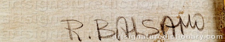 Authentic signature by Renato BALSAMO on artwork